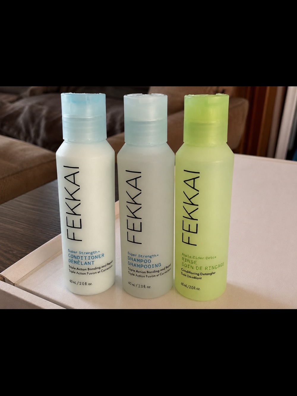 FEKKAI Hair Care 3 Pc Travel Set Super Strength Shampoo Conditioner Detox 2 oz